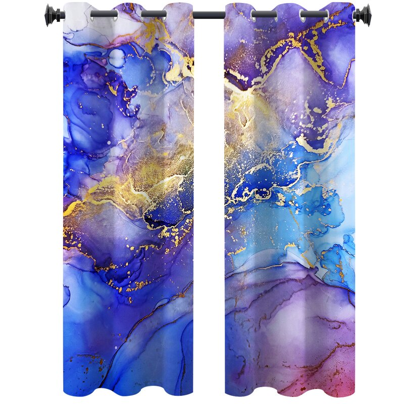 Printed Curtains Manufacturer - OEM Simple Marble Pattern Hotel House