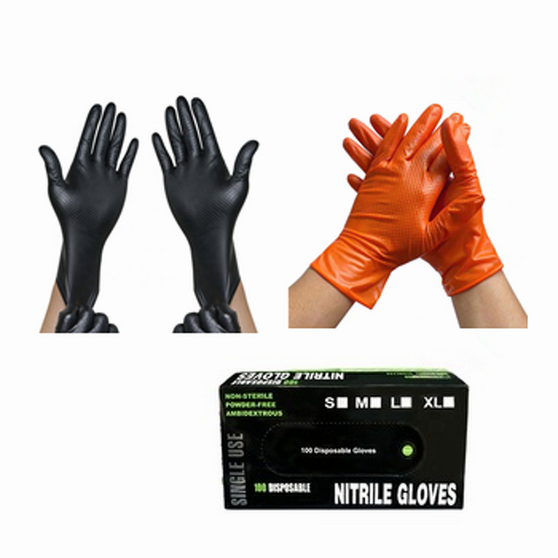 Industrial Nitrile Gloves Manufacturer - OEM 8mil Durable Diamond Texture