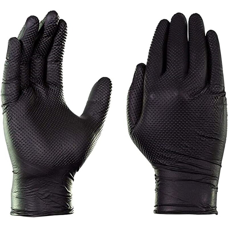 Nitrile Mechanic Gloves Manufacturer - OEM 8mil Raised Diamond Grip Glove