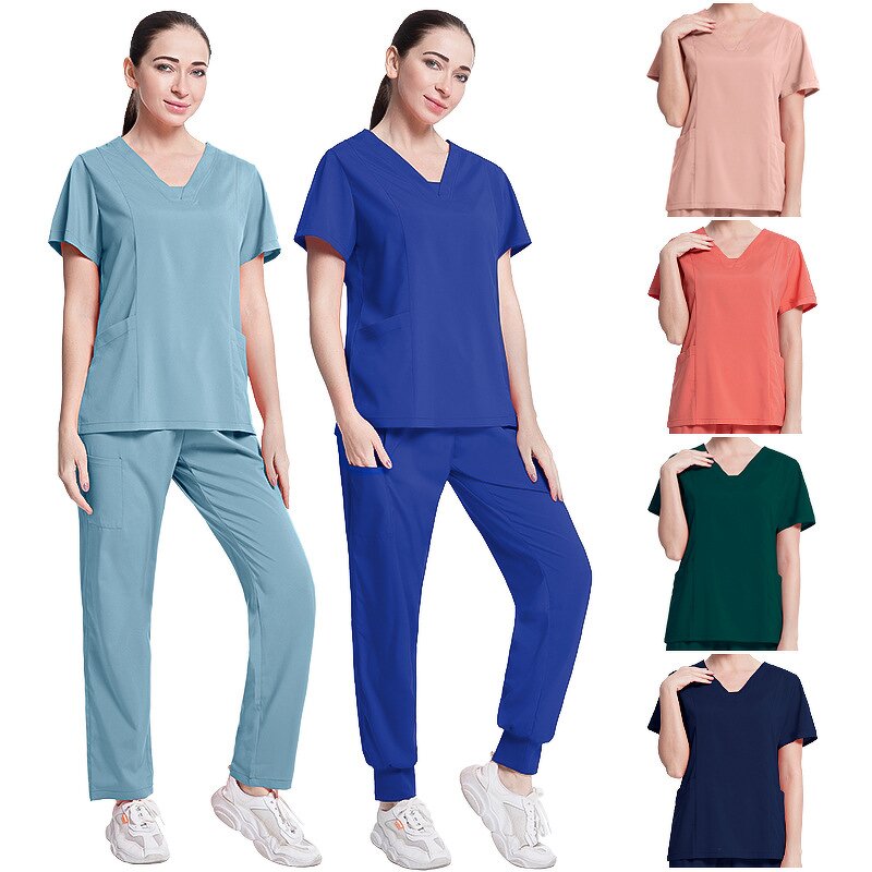Beauty Salon Scrubs Factory - OEM Summer Short Sleeve Nurse Uniform Set