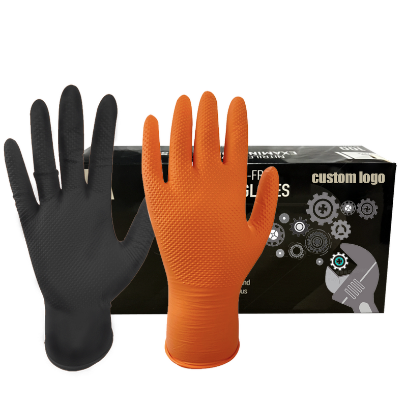 Nitrile Gloves Factory - OEM 8mil Industry Diamond Texture Work Glove