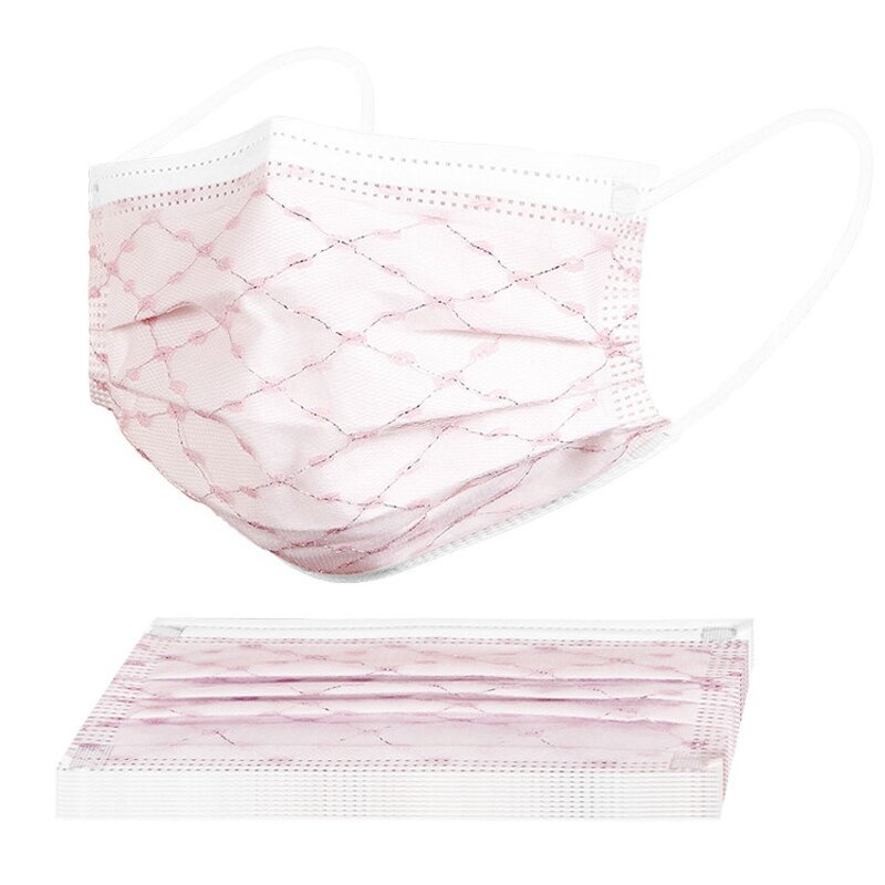 Disposable Face Mask Manufacturer - OEM Fashion Lace Pattern 3 Ply Mask