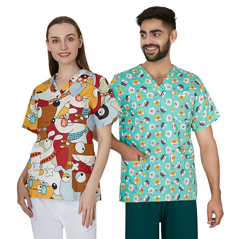 Printed Scrubs Factory - OEM Men Women Hospital Cotton Top Wholesale