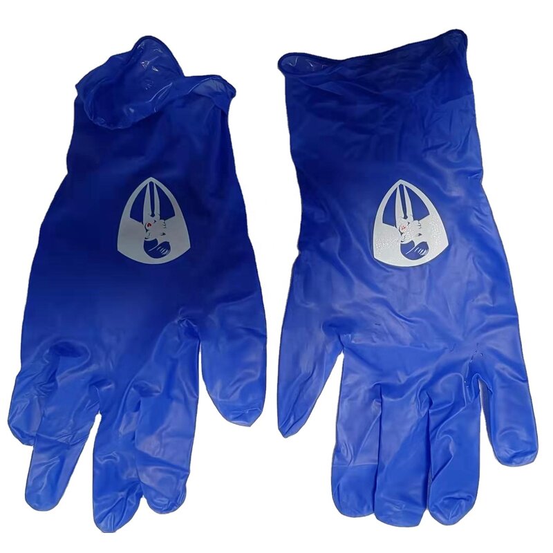 Custom Nitrile Gloves Factory - OEM Printing Logo Pattern Disposable