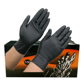 Black Nitrile Gloves Manufacturer - OEM 5mil Tattoo Salon Custom Logo