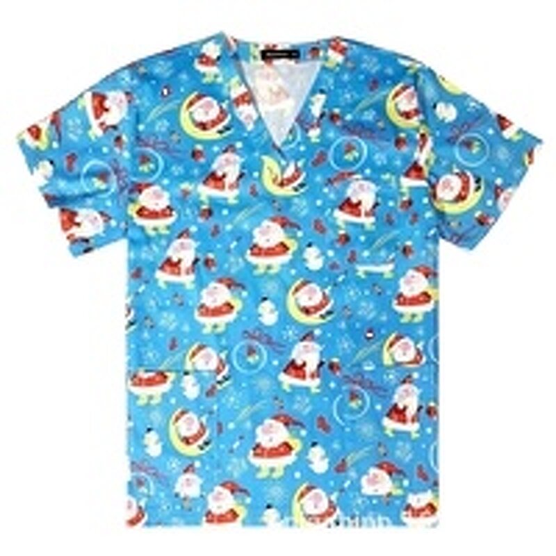 Print Scrubs Manufacturer - OEM Patterned V-neck Hospital Uniform Top