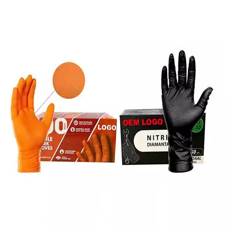 Orange Nitrile Gloves Factory - OEM 8mil Automobile Mechanic Industrial