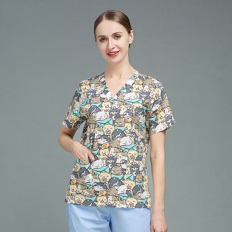 Printed Scrubs Factory - OEM Men Women Hospital Cotton Top Wholesale