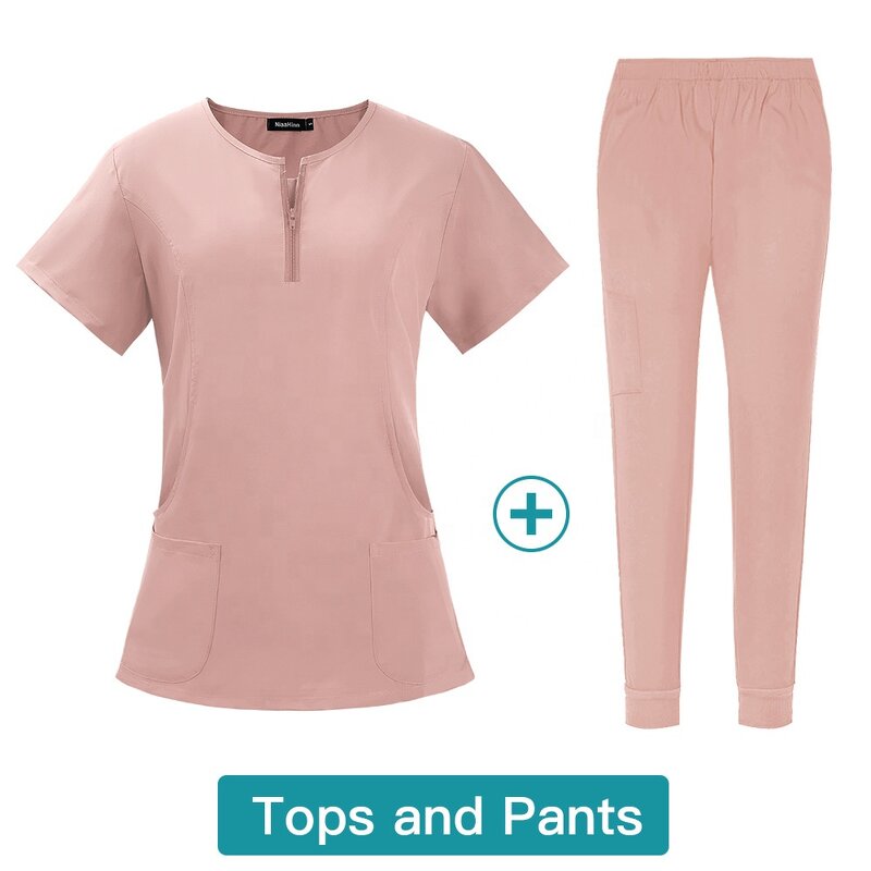 Scrubs Sets Factory - OEM Elastic Hospital Uniform Top Pants Custom