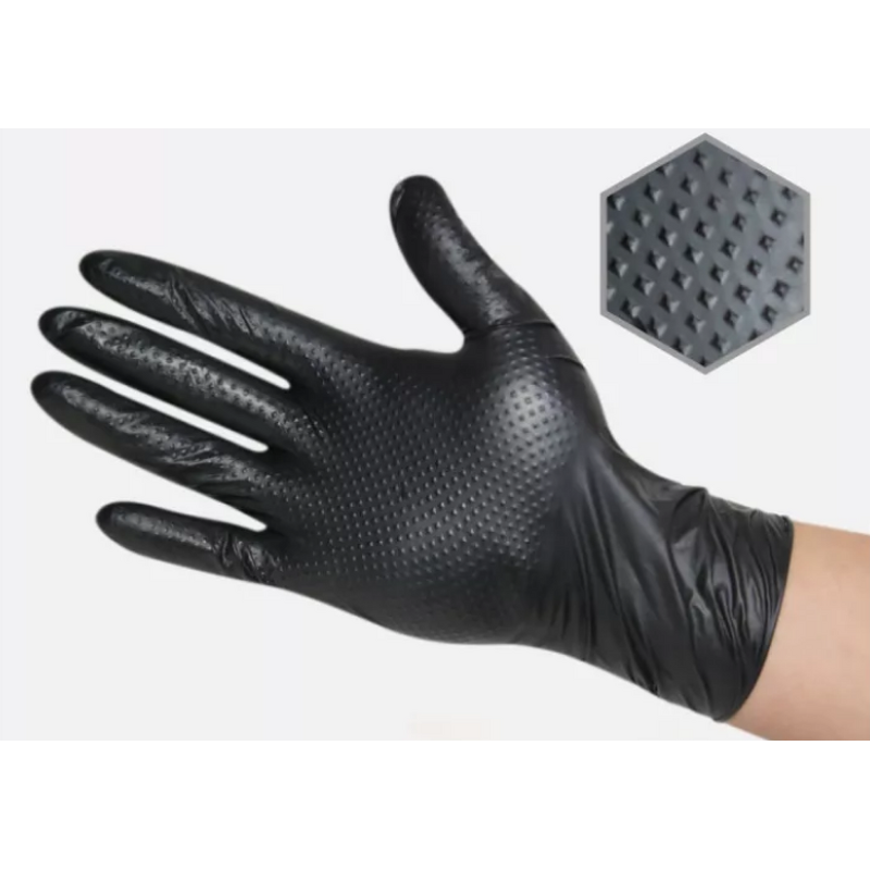 Orange Nitrile Gloves Factory - OEM New Style Diamond Texture Salon