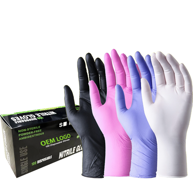 Tattoo Nitrile Gloves Factory - OEM Pink Black Blue Custom Logo Glove