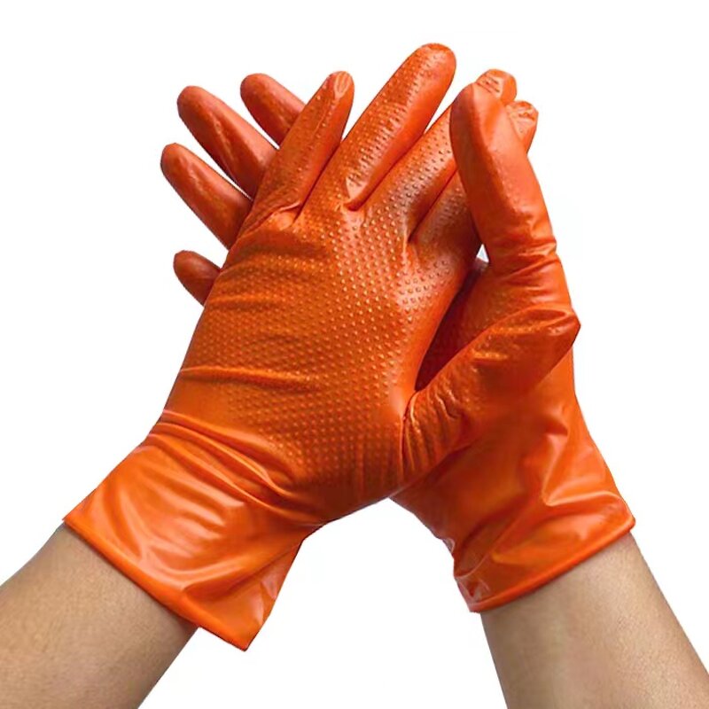 Black Nitrile Gloves Factory - OEM 8mil Diamond Texture Powder Free