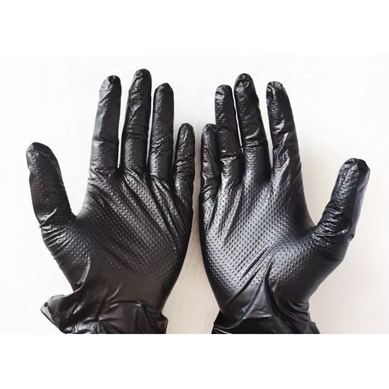 Orange Nitrile Gloves Factory - OEM New Style Diamond Texture Salon