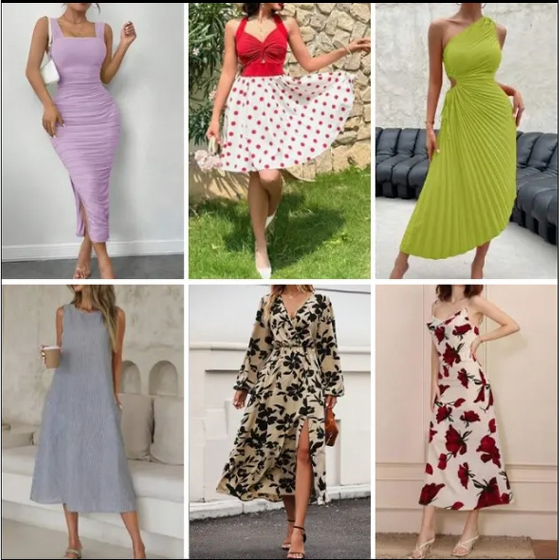 Used Women's Dresses Factory - Wholesale V-Neck Casual Dresses