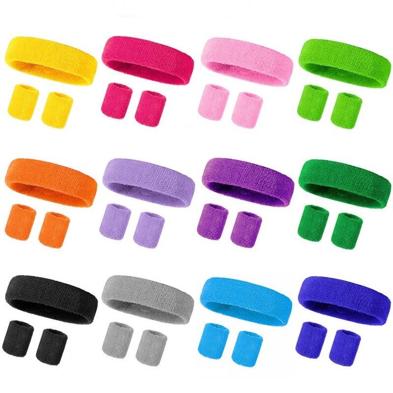 Cotton Sweatband Set Factory - Rainbow Headband Wristbands Wholesale