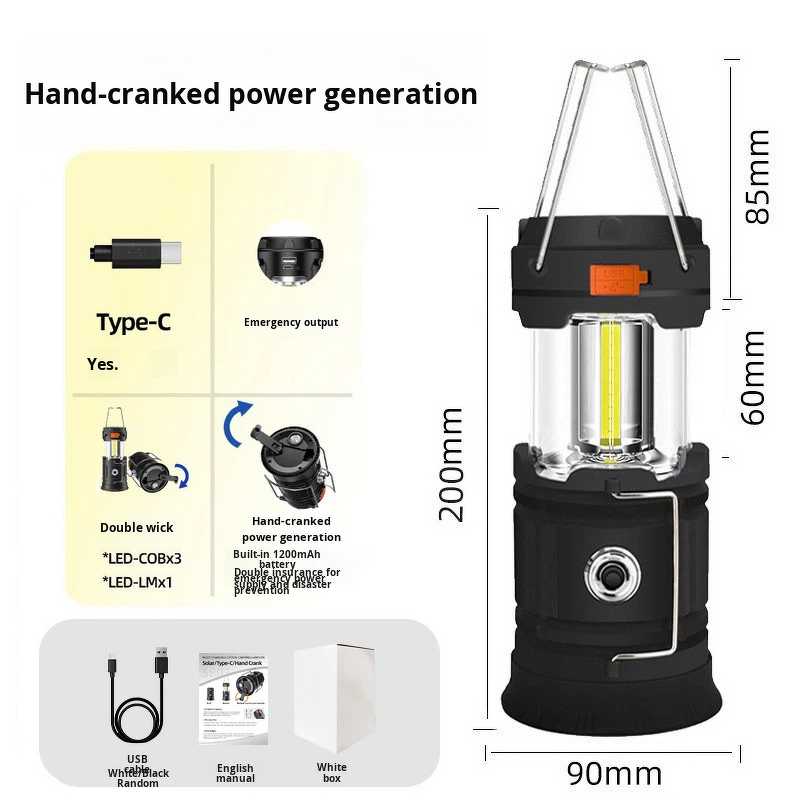 Solar LED Flashlight Factory - USB Hand Crank Emergency Lantern