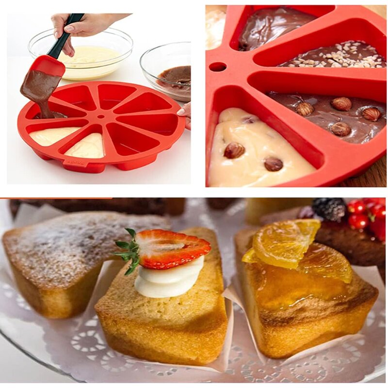 Cake Mold Factory - 8-Compartment Triangle Silicone Mold