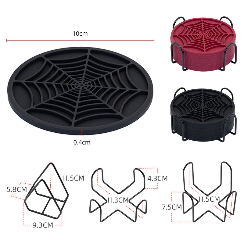 Silicone Coaster Factory - Creative Spider Web Design Cup Mat