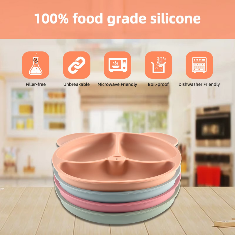 Children Tableware Set Supplier - Silicone Suction Plate Utensils