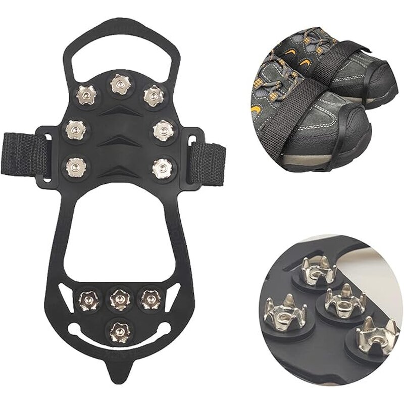 Outdoor Ice Grippers Supplier - 10-Tooth Non-Slip Velcro Crampons