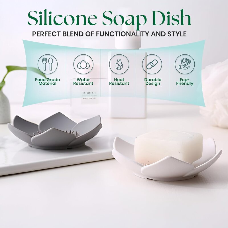 Soap Case Supplier - Silicone Lotus Design Drainable Holder