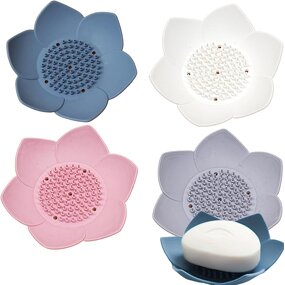 Soap Case Supplier - Silicone Lotus Design Drainable Holder