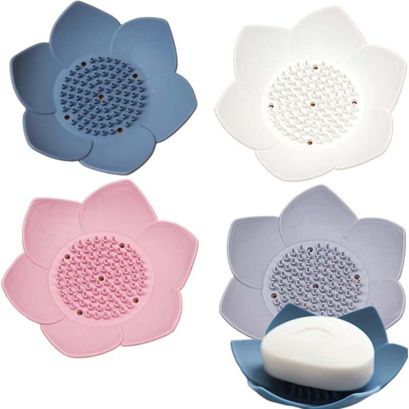 Soap Case Supplier - Silicone Lotus Design Drainable Holder