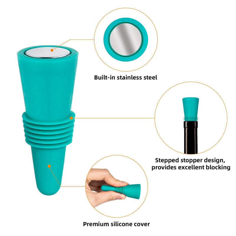 Wine Stopper Factory - Reusable Silicone & Stainless Steel Plug