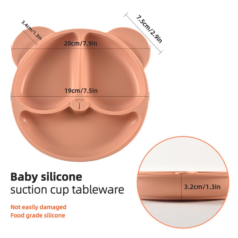 Baby Feeding Plate Factory - Divided Suction Silicone Toddler Tray