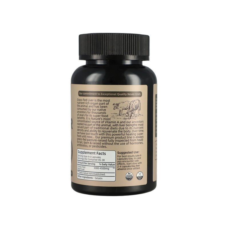 OEM Natural Iron Vitamin A, B12 for Energy Beef Liver Supplement Powder Beef Liver Capsules