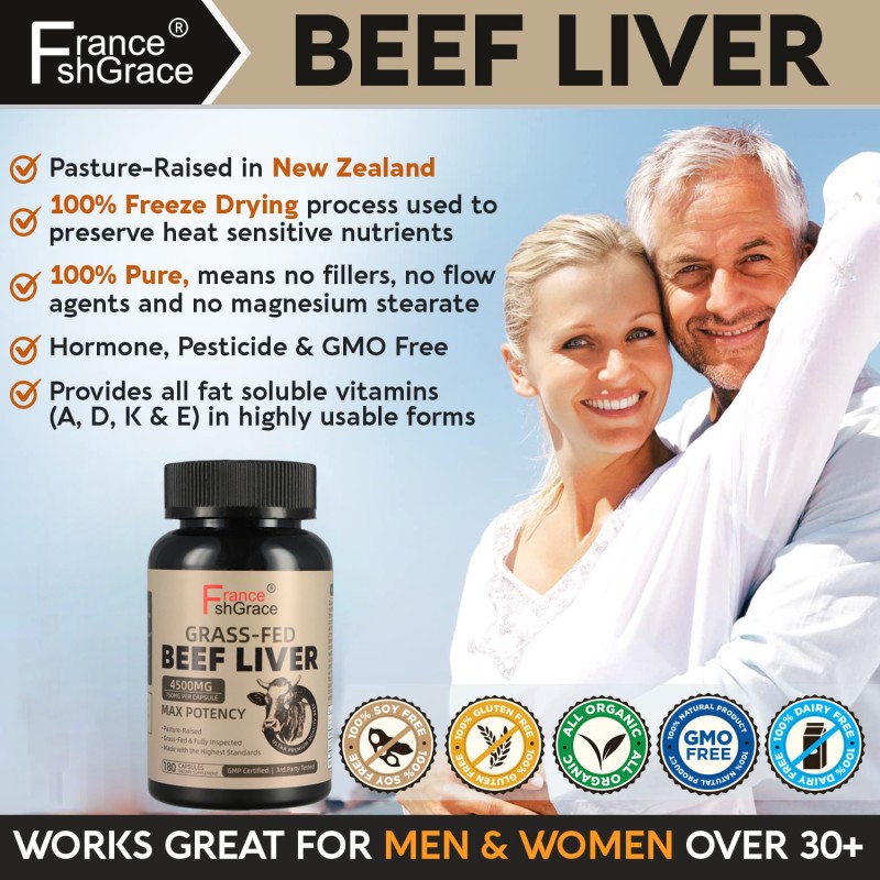 OEM Natural Iron Vitamin A, B12 for Energy Beef Liver Supplement Powder Beef Liver Capsules