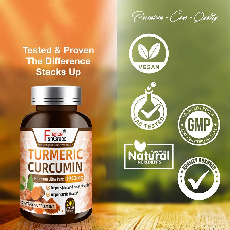 Premium Turmeric Curcumin Supplement with Organic Turmeric Extract Support Joint and Heart Health Turmeric Curcumin Capsules