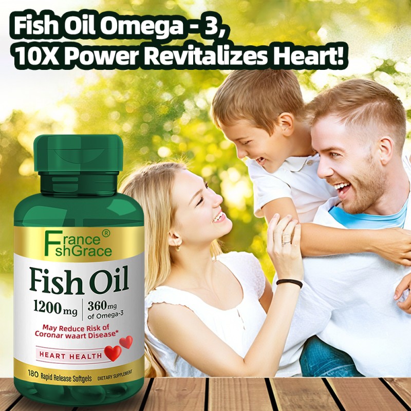 Hight Quality Fish Oil Extract Help Relieve Symptoms of Dry Eye Disease Inflammation for Adult Fish Oil Softgels 180 Softgels