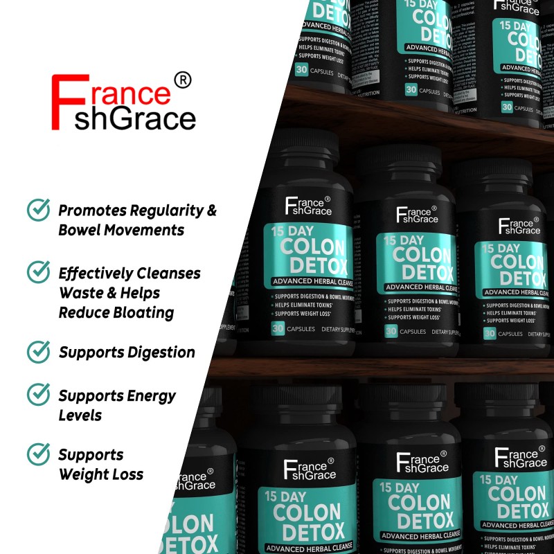 Premium Colon Detox Supplement Constipation Bowel Movement Supplements for Stomach Bloating Support Colon Detox Capsules