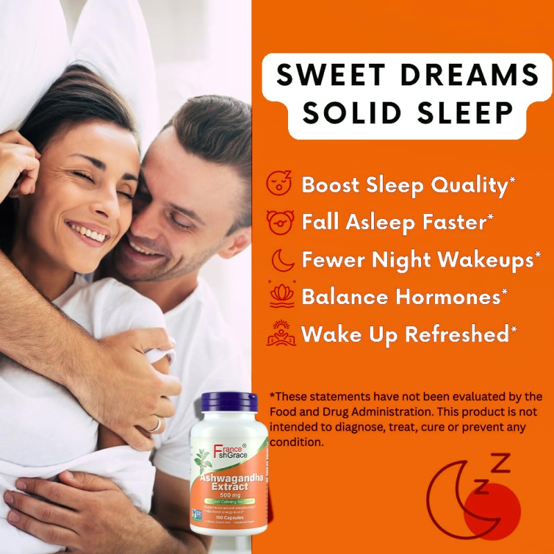Organic Ashwagandha Extract 500mg Supplement for Adult Improve Sleep Best Ashwagandha Capsules