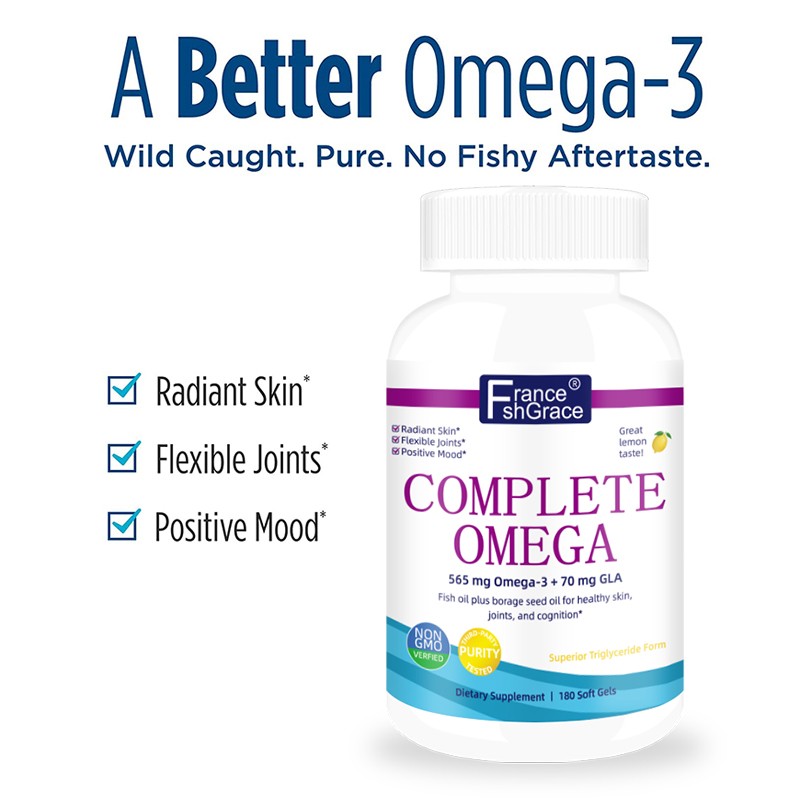 Complete Omega with GLA for Adults Support Skin Joints Health Omega 3 Softgels