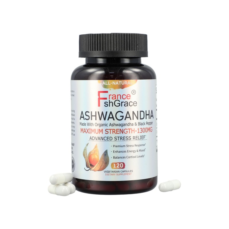 Herbal Supplement Healthcare Supplement Ashwagandha 1300mg Black Pepper Extract Organic Ashwagandha Root Capsules