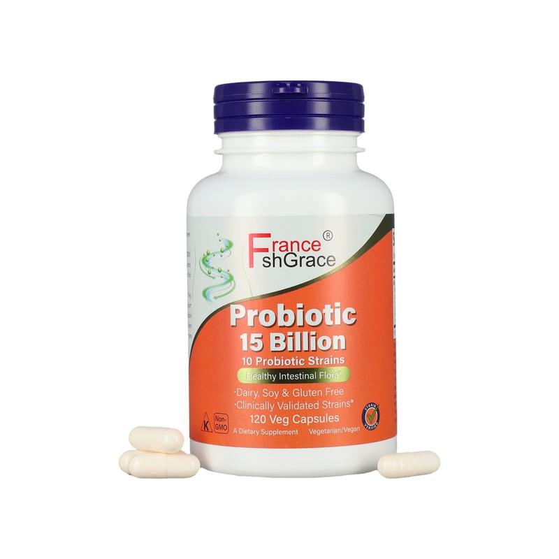 Probiotic 15 Billion 10 Probiotic Strains Healthy Intestinal Flora Dairy Ckunically Validated Strains 120 Capsules