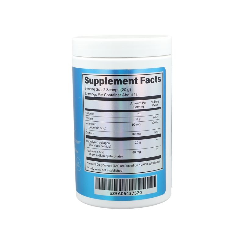 Collagen Peptides with Hyaluronic Acid & Vitamin C -246g for Skin, Hair, Nails & Joint Health-20g Per Serving