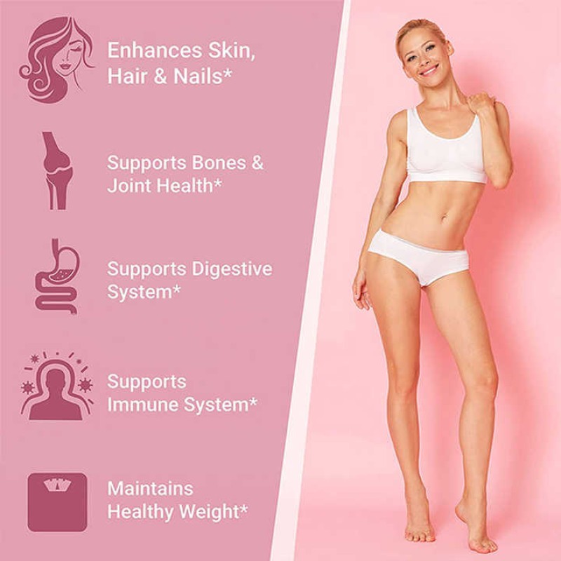 Multi Collagen Peptides Exyract Featuring Collagen Types I, II, III Support for Beauty Health Multi Collagen Peptides Powder