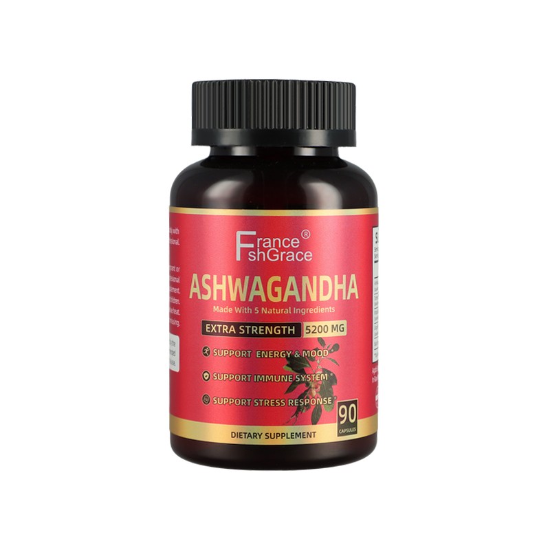 High Strength Ashwagandha Capsules 5200mg | Energy, Immune & Stress Support | Herbal Supplement - 90 Capsules