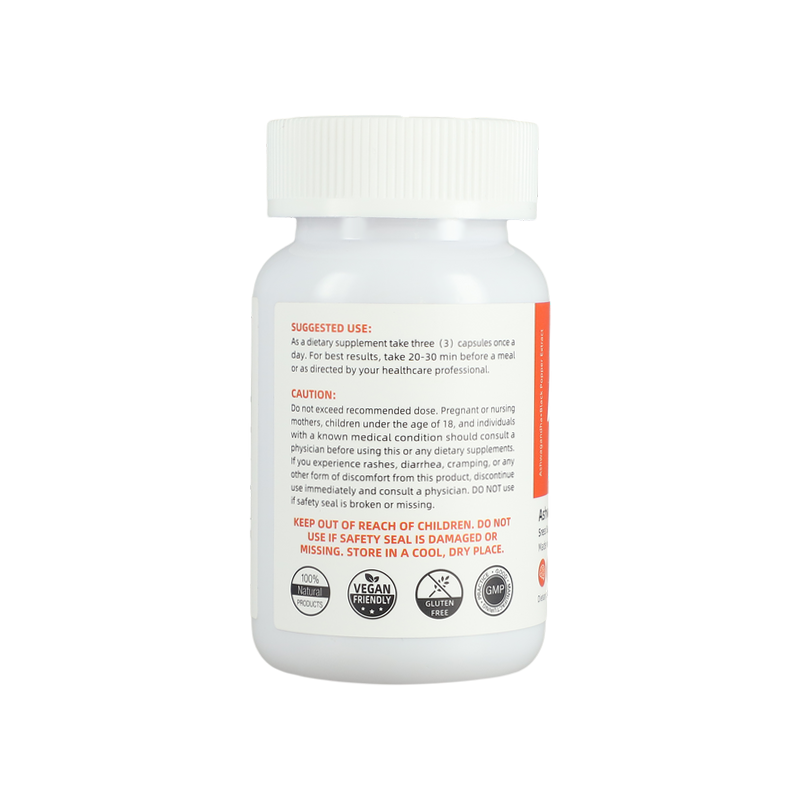 Organic Ashwagandha Root Extract Capsules for Stress Relief, Energy & Mood Support - 90 Vegan Capsules