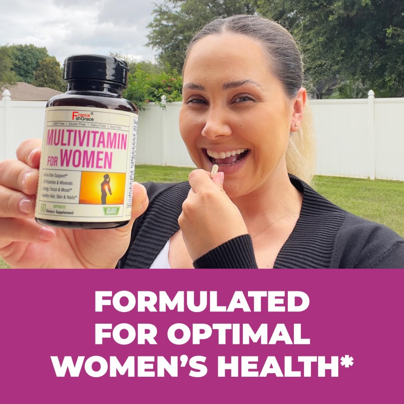 Womens Multivitamin and Multimineral Supplement Energy Mood Hair Skin Nails Daily Multivitamins a B C D E Zinc Calcium More