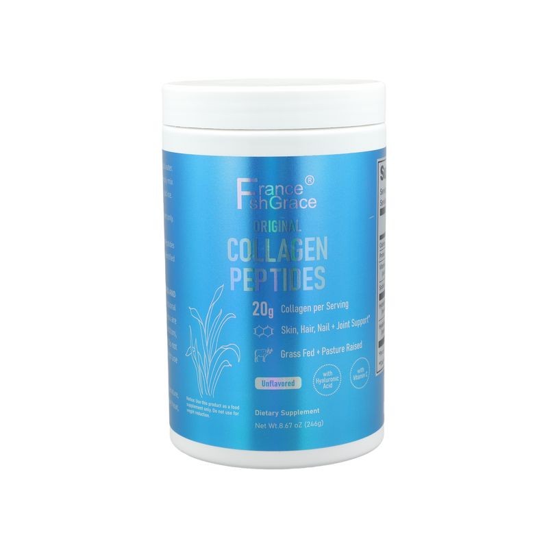 Collagen Peptides with Hyaluronic Acid & Vitamin C -246g for Skin, Hair, Nails & Joint Health-20g Per Serving