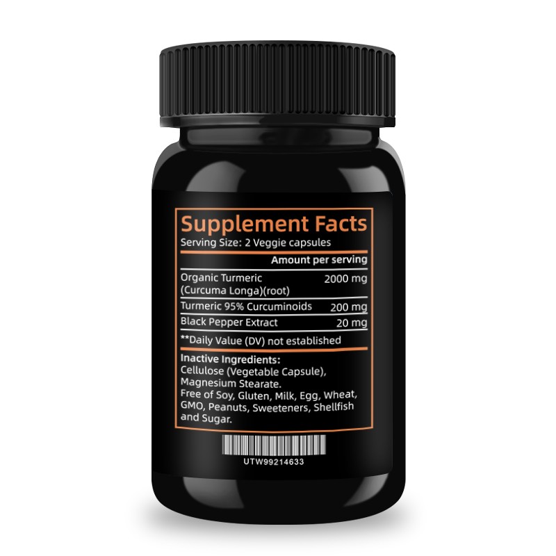 OEM Supplements 120 Capsules Health Care Turmeric Curcumin with BioPerine 1500mg for Joint Support