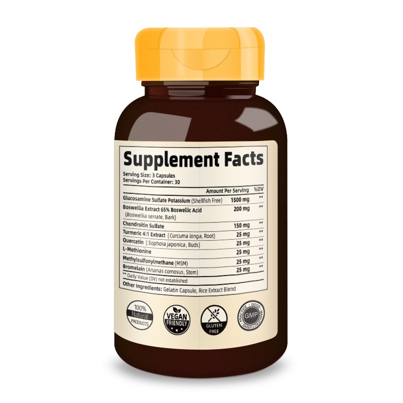 Glucosamine Chondroitin Supplement for Relieving Joint Pain Supplement Bone Nutrition and Lubricate Bone Joints.