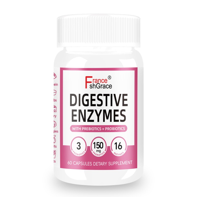 Digestive Enzymes With Prebiotics Digestion Breaks Down Fats Carbs & Protein Optimizes Nutrient Availability 60 Capsules
