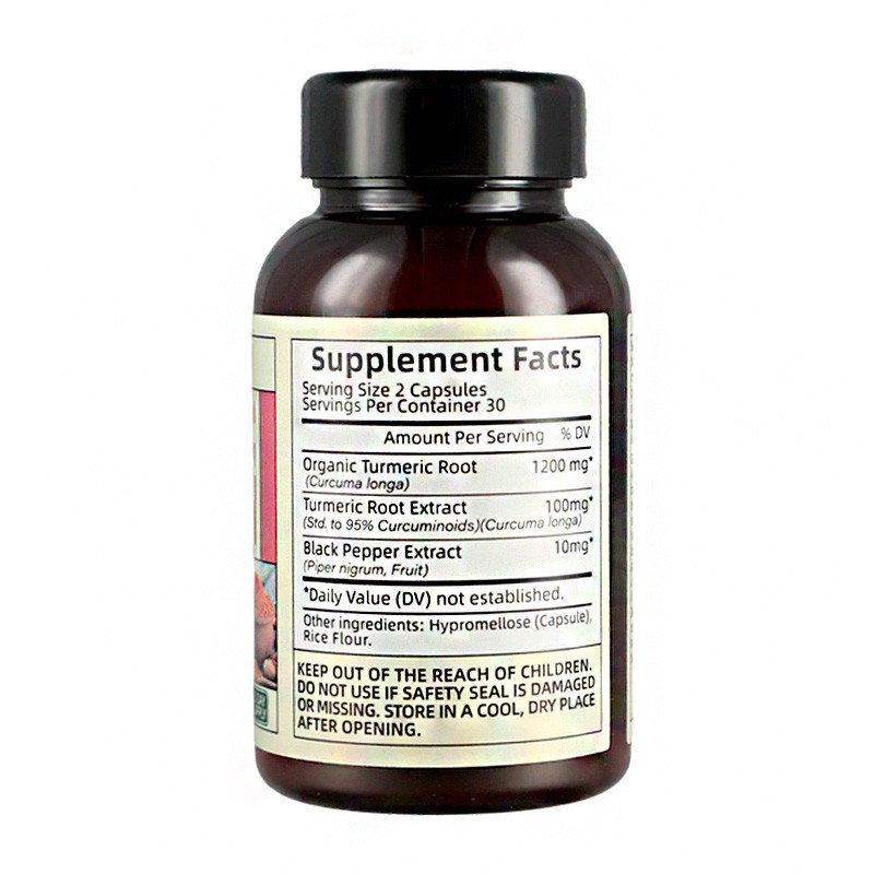 Turmeric Curcumin Supplement with Black Pepper for Adults Improve Joint Health Best Organic Turmeric Curcumin Capsules