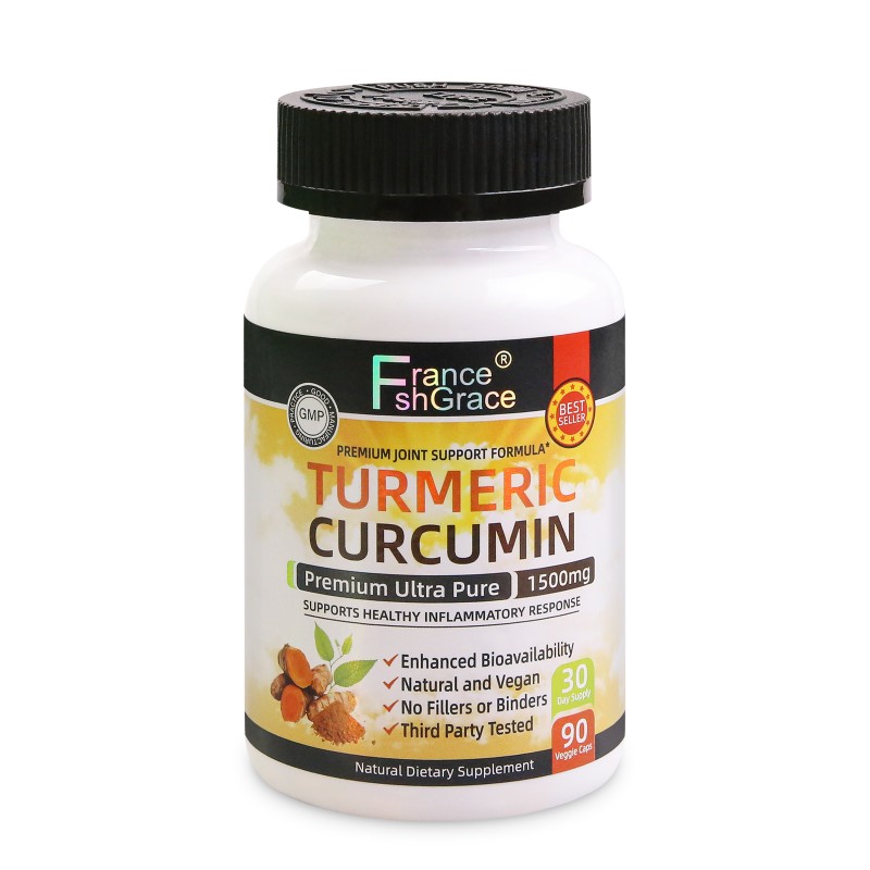 Turmeric Curcumin Capsules 90 Count Gluten Free Herbal Formula with Black Pepper for Bioavailability and Joint Comfort Support
