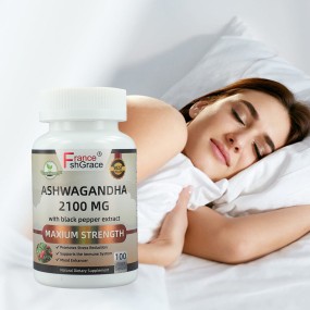 Organic Ashwagandha 2100mg Organic Ashwagandha Root Extract  Capsules for Stress Relief and Mood Enhancer